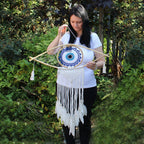 Macrame Evil Eye Blue/White/Black Protection Dream Catcher Large