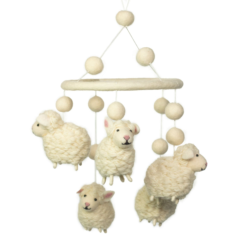 White Sheep Handmade Felt Mobile