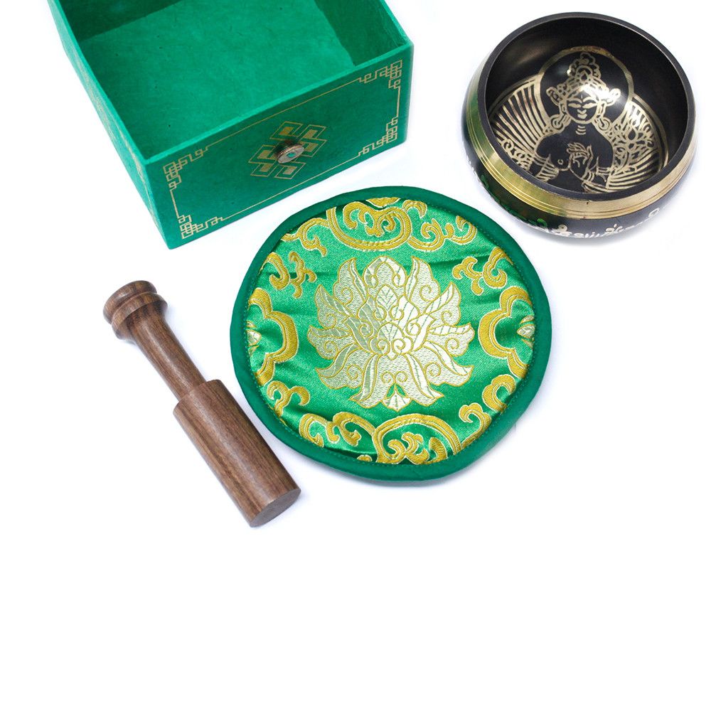 Green Tara Singing Bowl Set 10cm