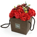 Red Rose & Carnation Soap Flower Bouquet