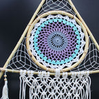 Macrame Pyramid White/Turquoise Protection Dream Catcher