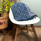 Kasba Tiles Handmade Indigo Throw