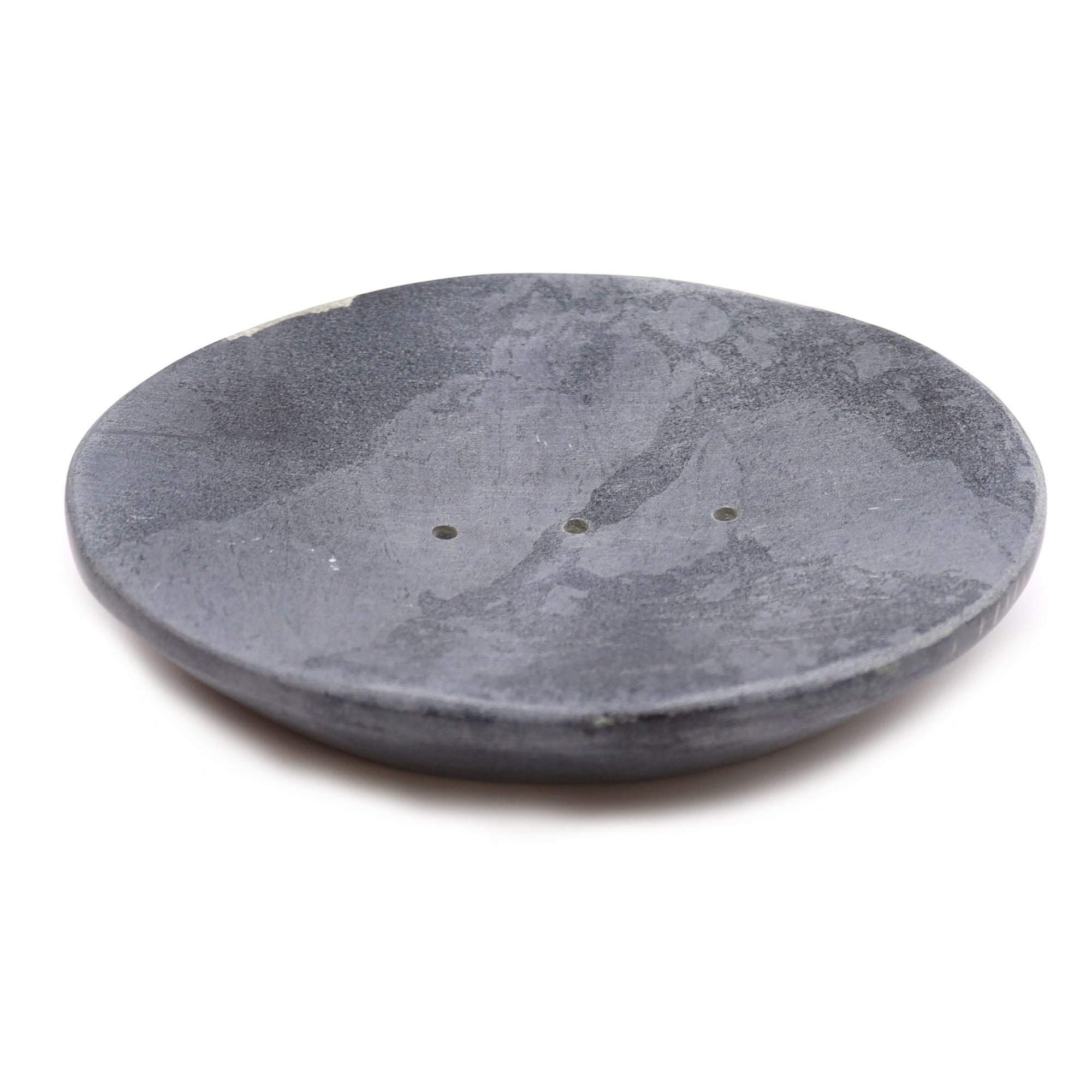 Classic Oval Grey Soapstone Soap Dish