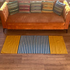 Yellow/ Blue Indian Cotton Rug
