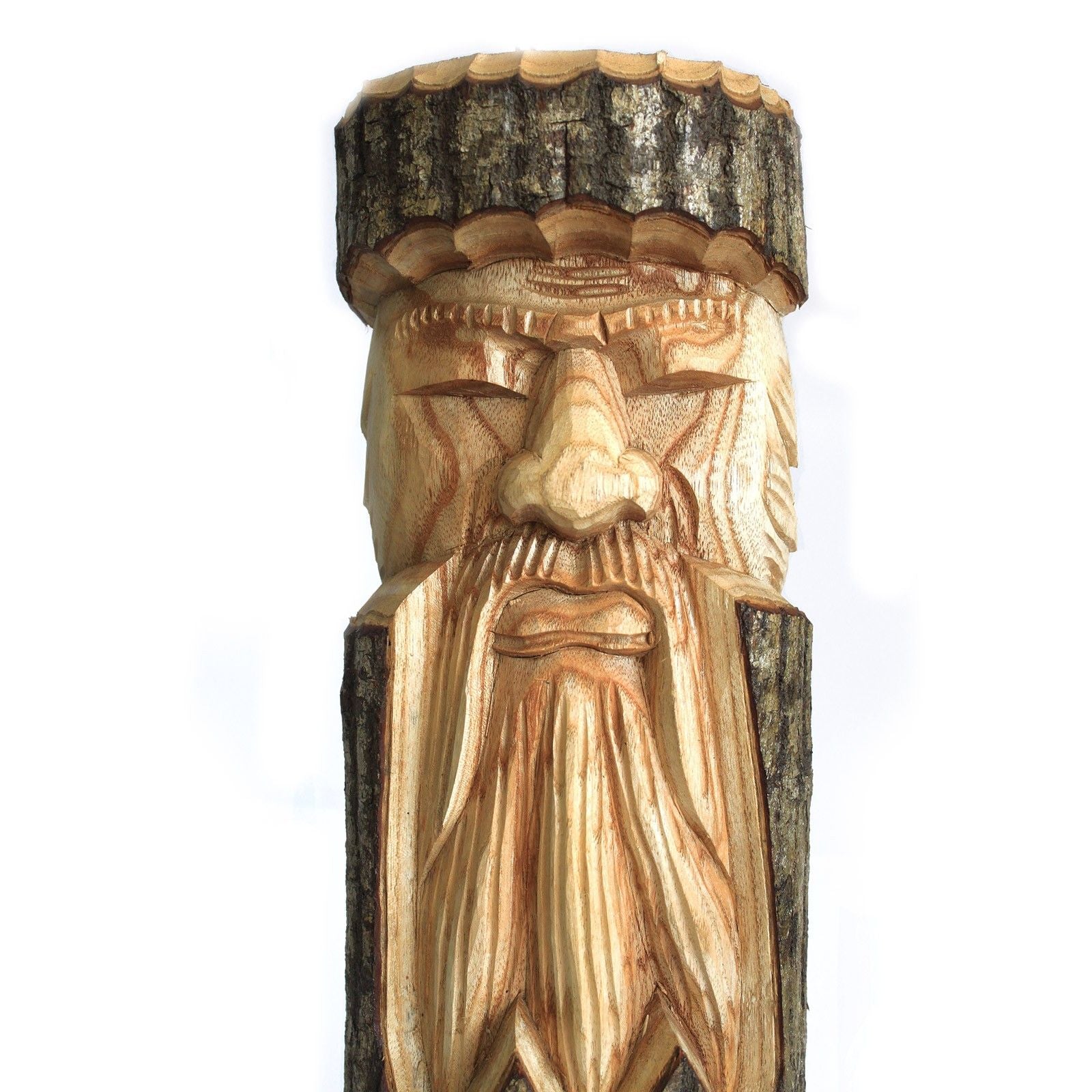 The Old Man of the Woods — Tall Tree Trunk Carving