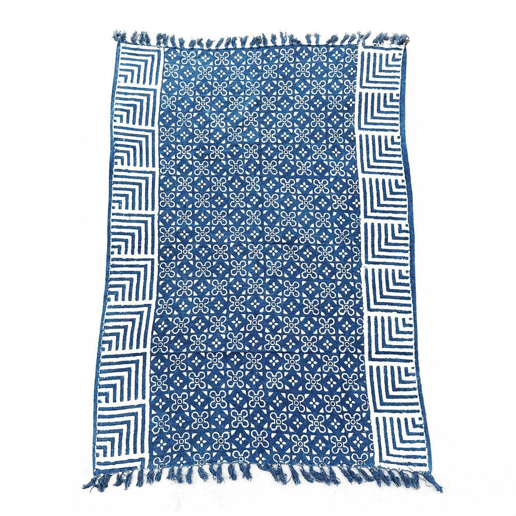 Kasba Tiles Handmade Indigo Throw