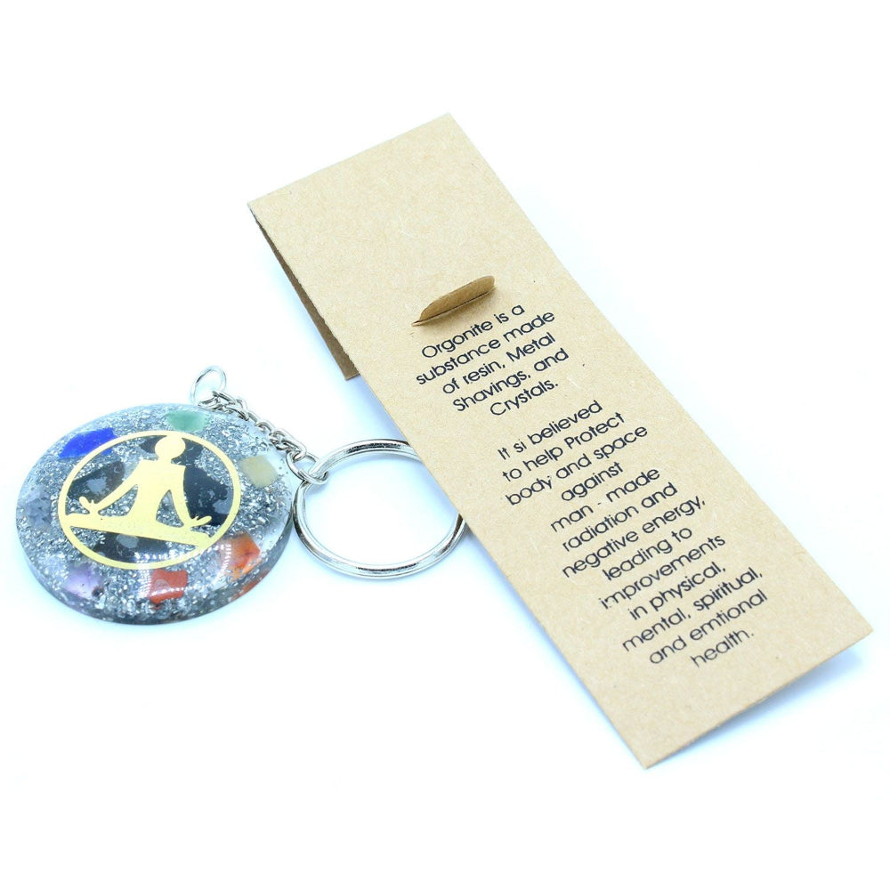 Buddha Seven Chakra Orgonite Power Keyring