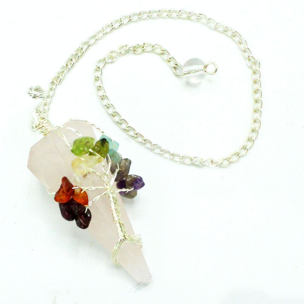 Seven Chakra Rose Quartz Magic Pendulum