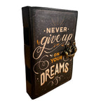 Never Give Up On Your Dreams Leather Printed Notebook