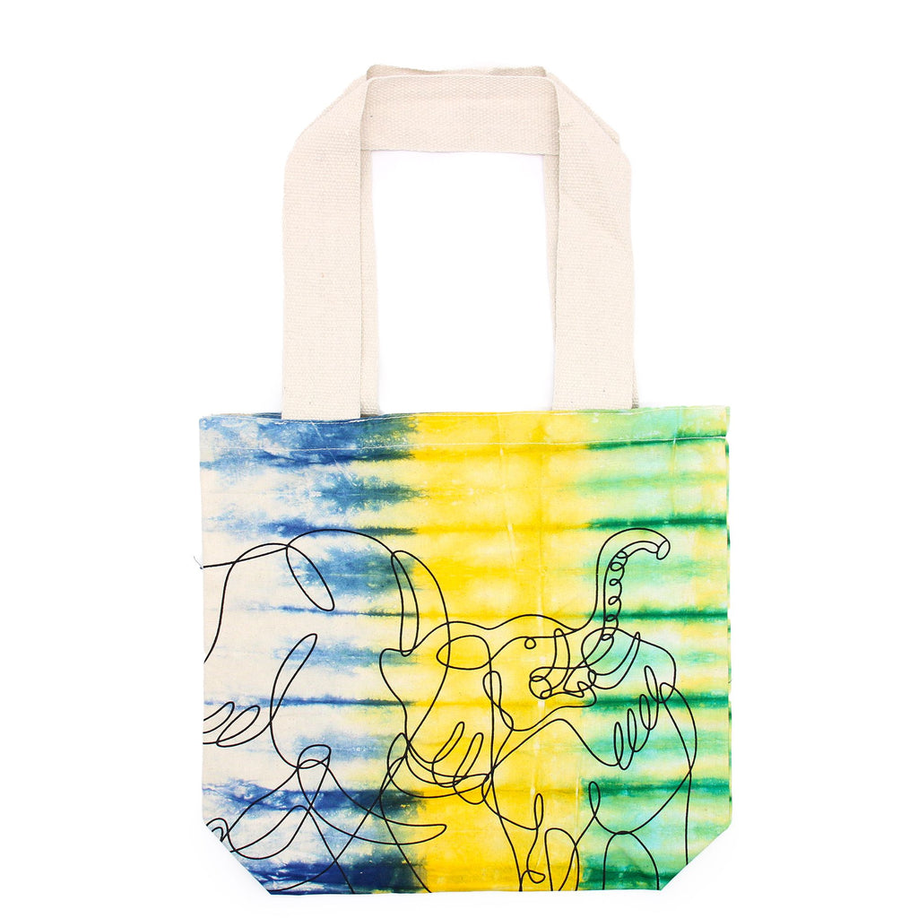 Elephants Multi  Tie Dye Cotton Bag (6oz)