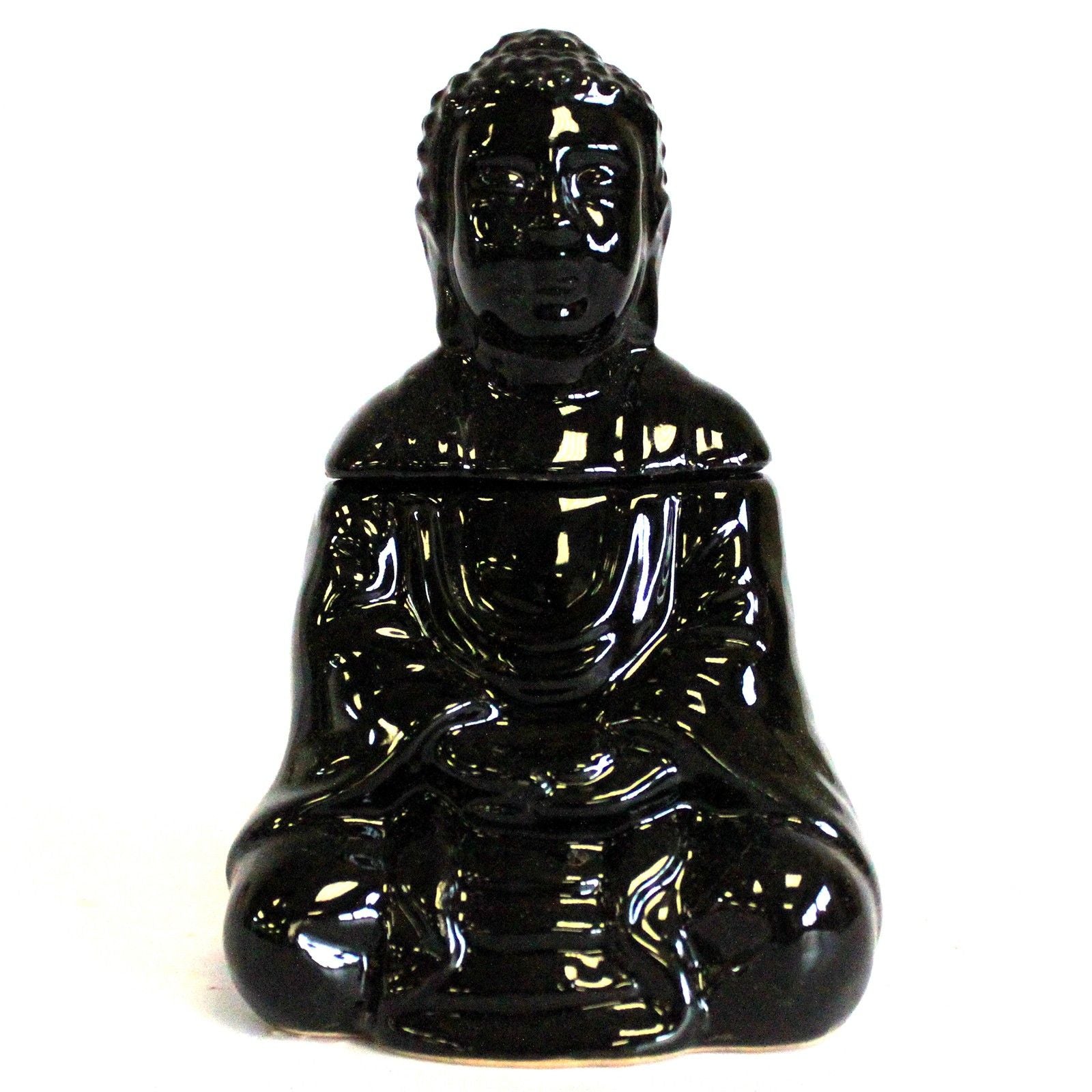 Black Sitting Buddha Oil Burner