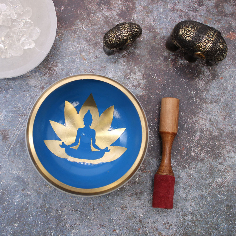 Yoga Moves White/Blue Singing Bowl Set Large 14cm