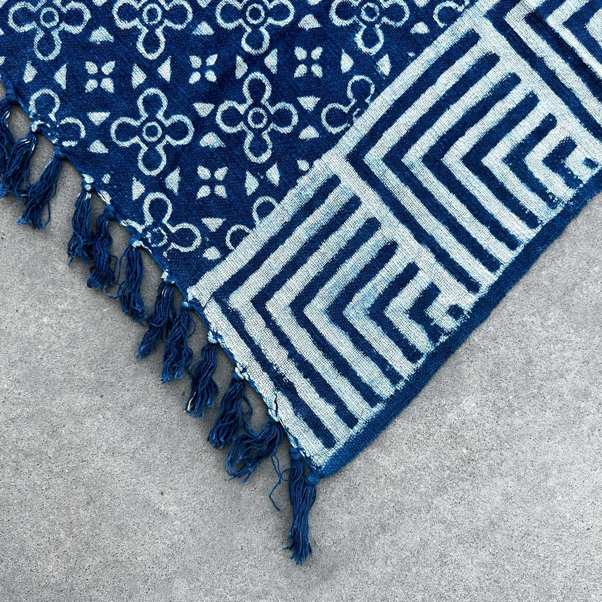 Kasba Tiles Handmade Indigo Throw