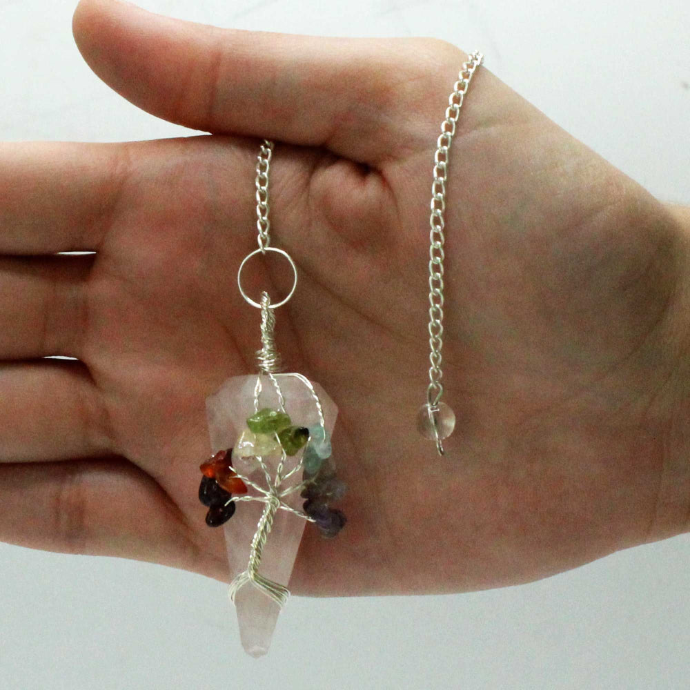 Seven Chakra Rose Quartz Magic Pendulum