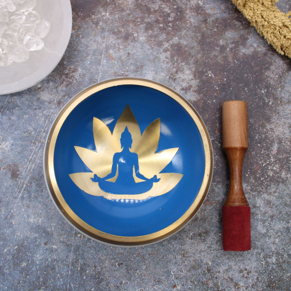 Yoga Moves White/Blue Singing Bowl Set Large 14cm