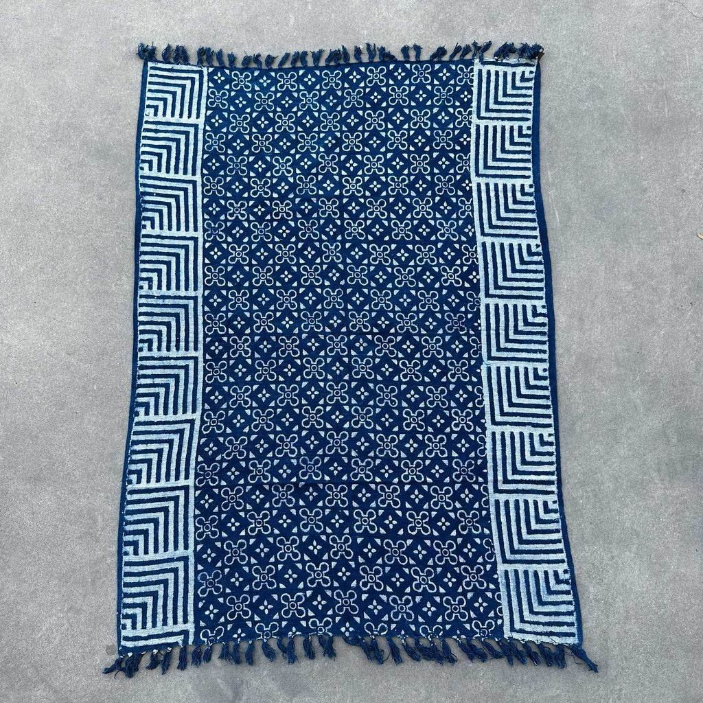 Kasba Tiles Handmade Indigo Throw