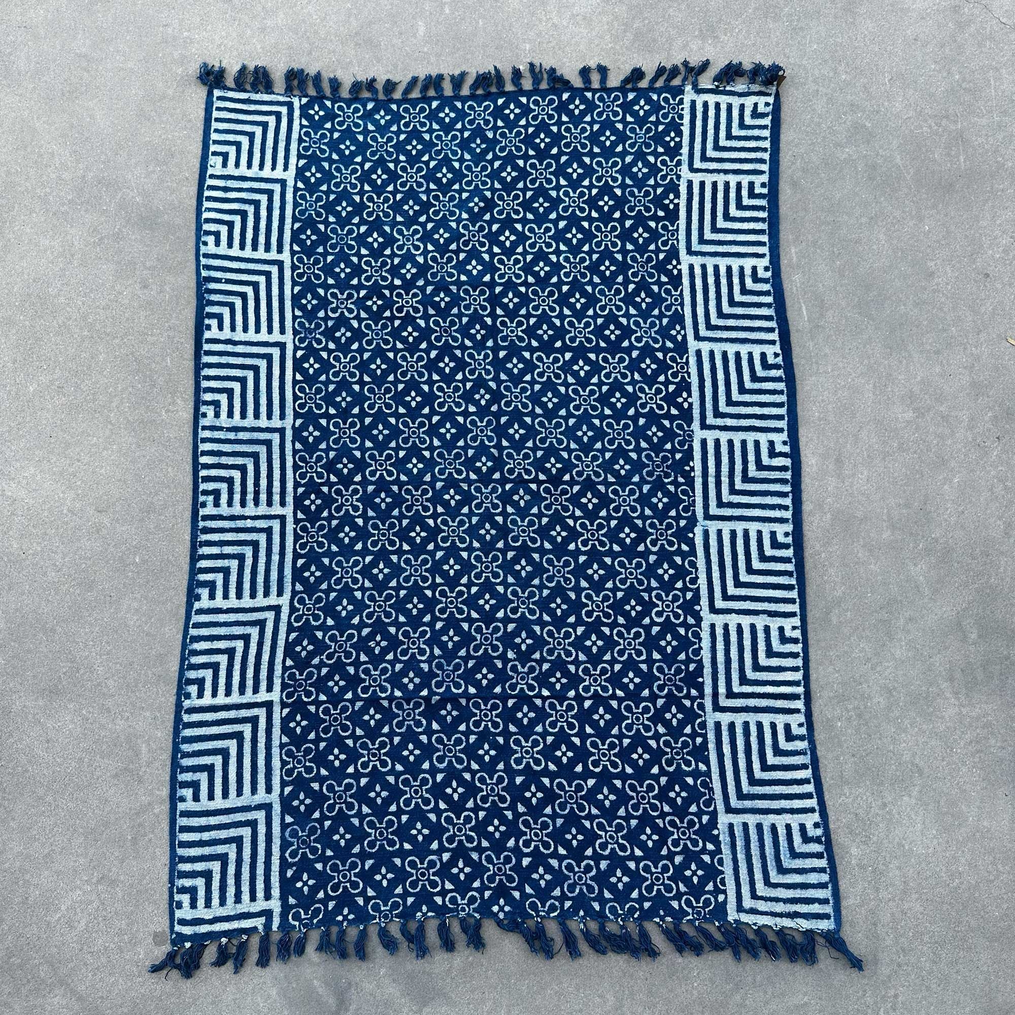 Kasba Tiles Handmade Indigo Throw