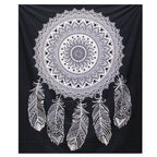 Dreamcatcher B&W Double Cotton Bedspread  Wall Hanging