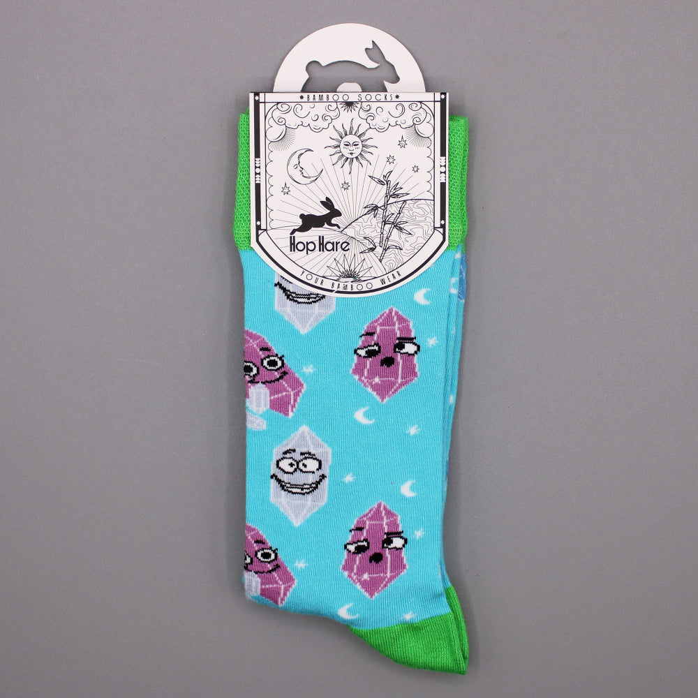 Lucky Gemstones Hop Hare Bamboo Socks S/M
