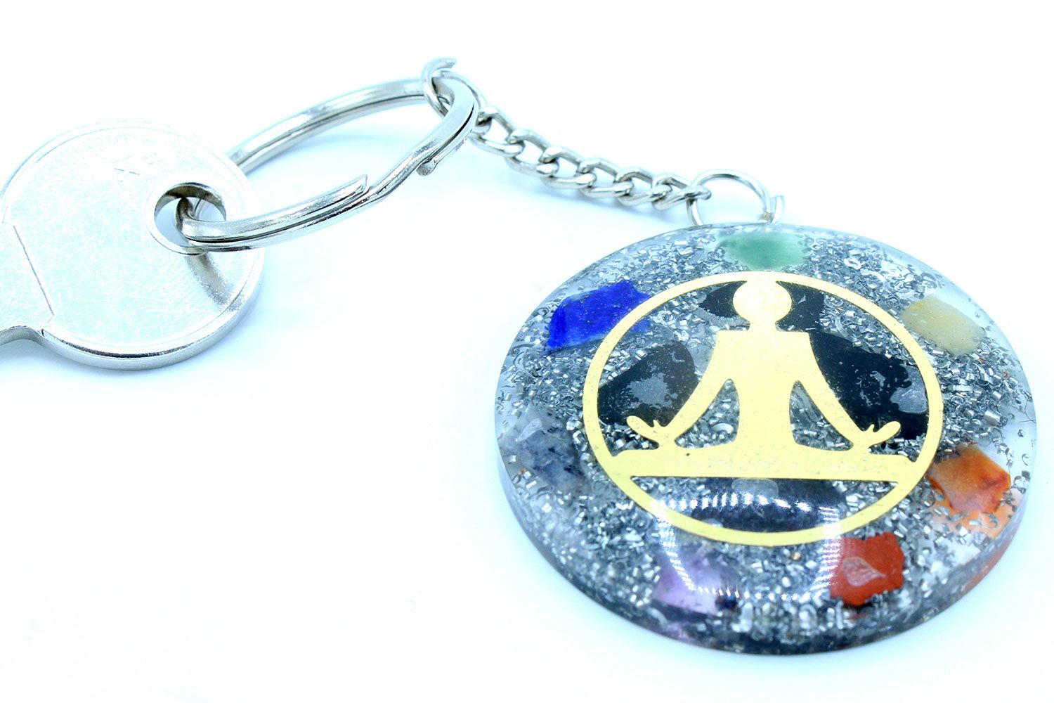 Buddha Seven Chakra Orgonite Power Keyring