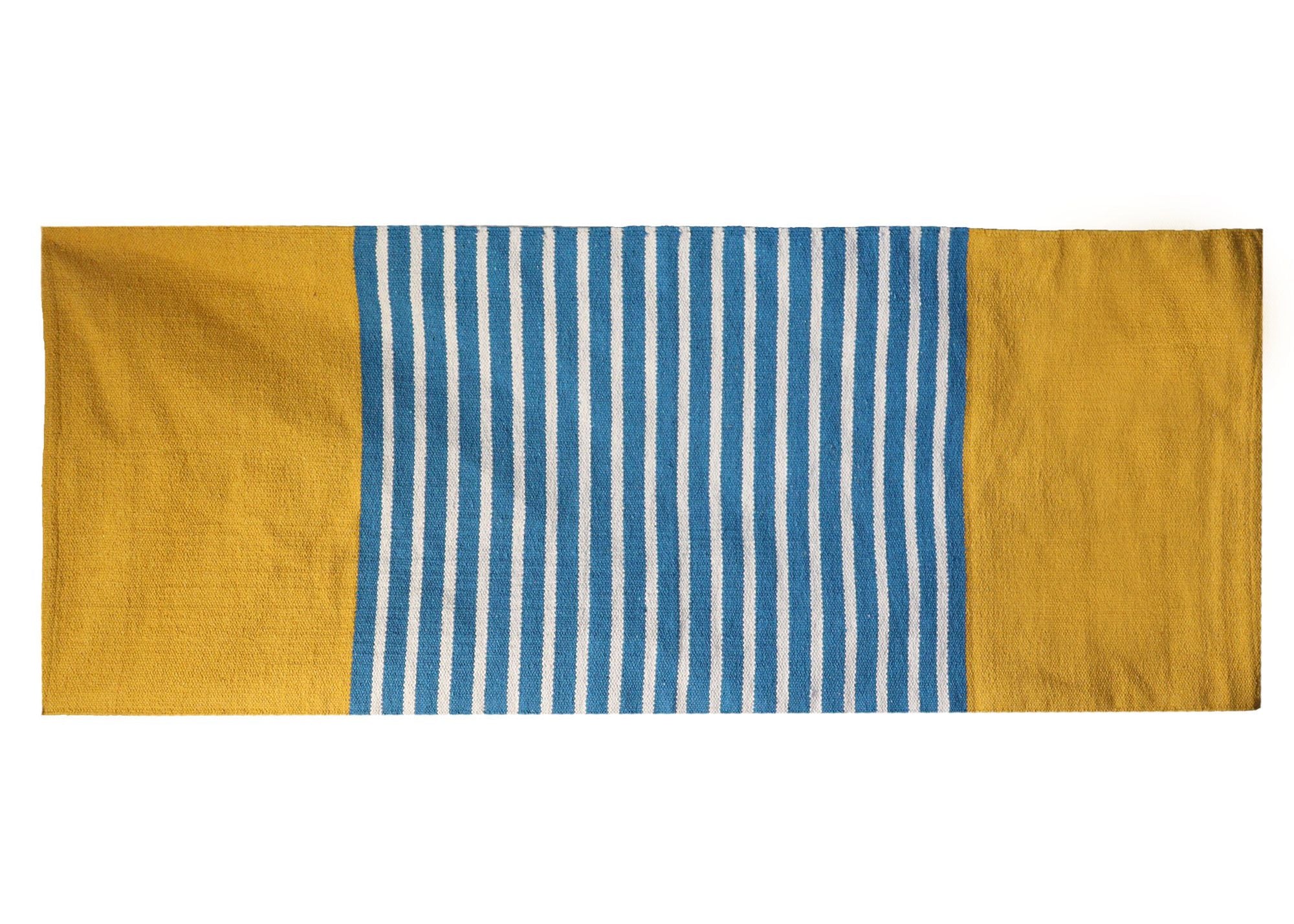 Yellow/ Blue Indian Cotton Rug