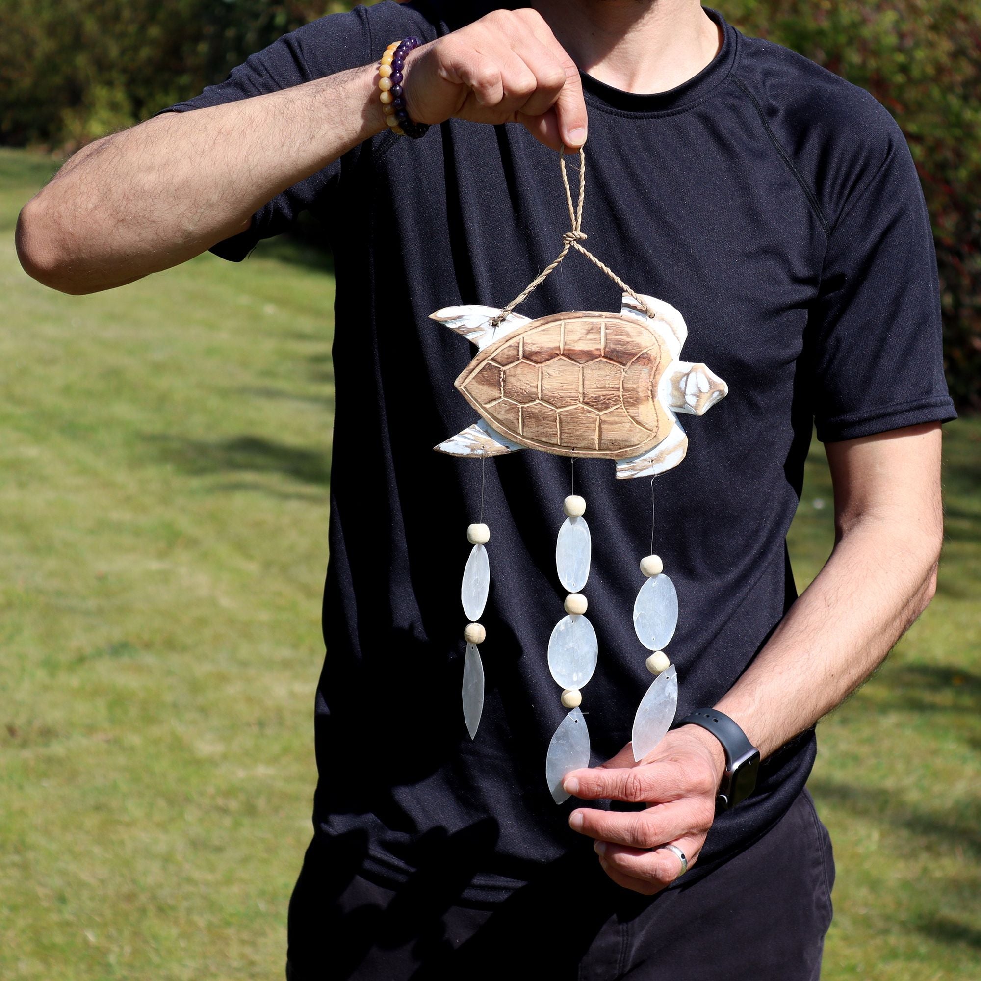 Whitewash Turtle Carving and Natural Copis Drop