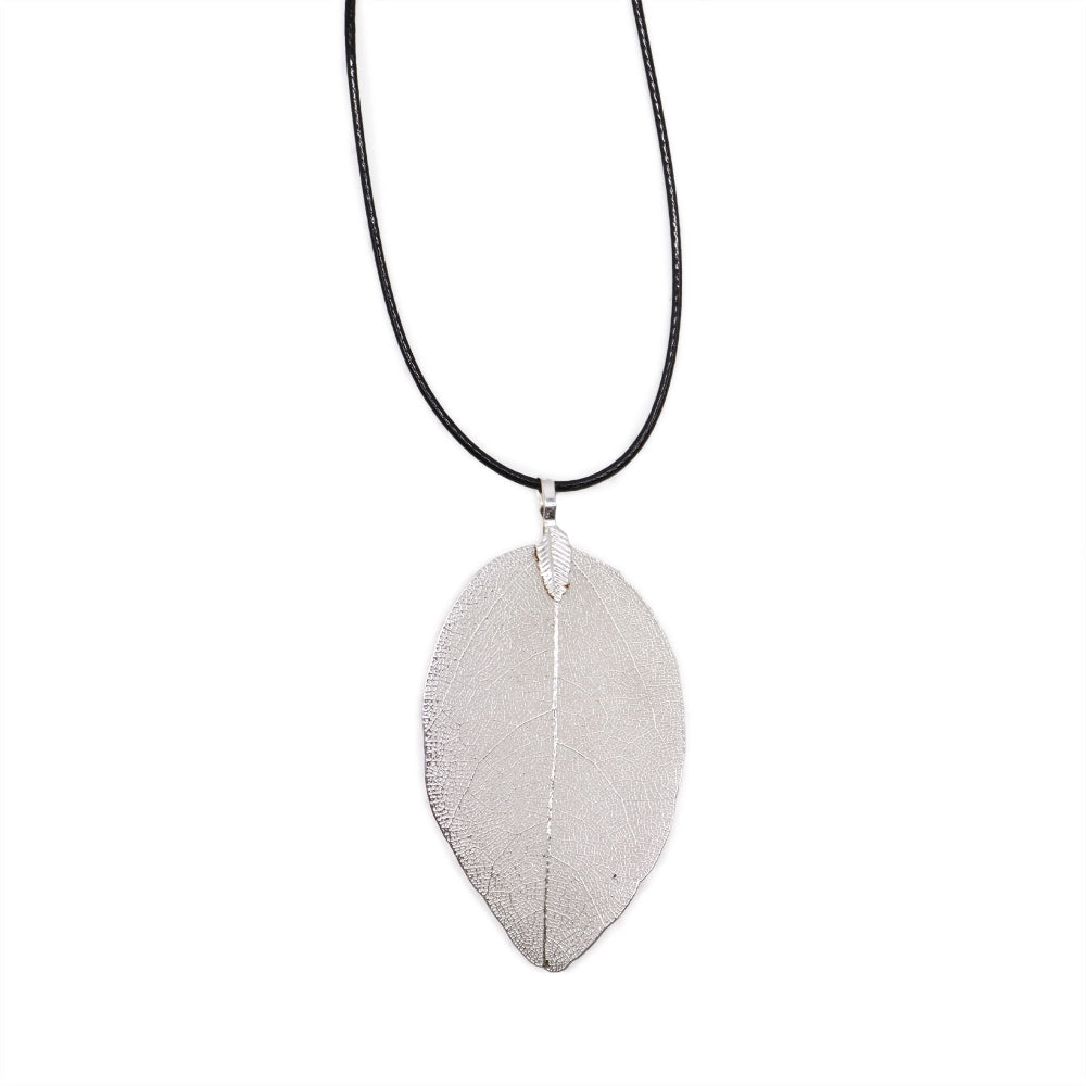 Silver  Bravery Leaf Necklace