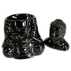Black Sitting Buddha Oil Burner