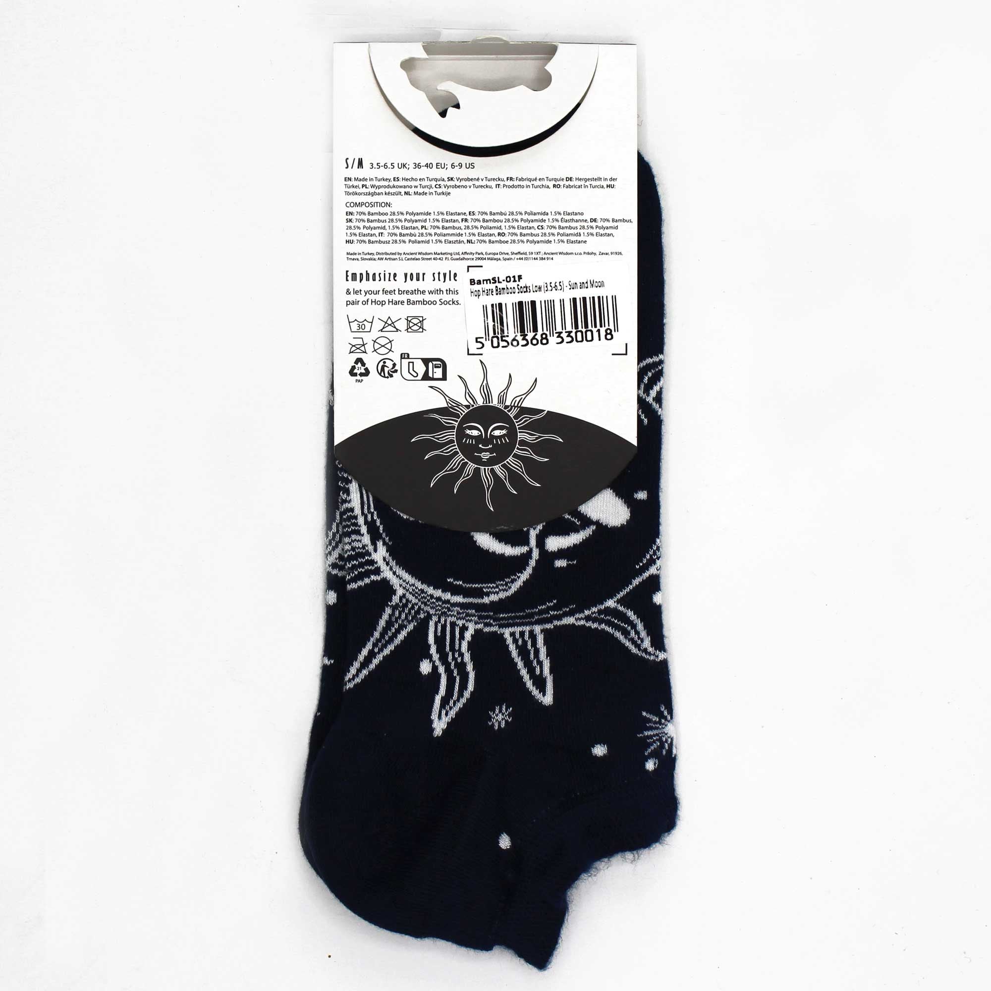 Sun and Moon Hop Hare Bamboo Socks Low S/M