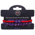 Amethyst Gemstone Double Power Bracelets