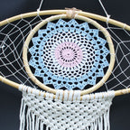 Macrame Evil Eye White/ Blue/Grey Protection Dream Catcher Large