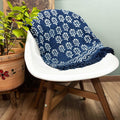 Chhota Flower Handmade Indigo Throw