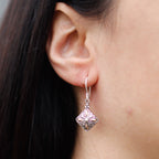 Square Drop Silver & Gold Earrings