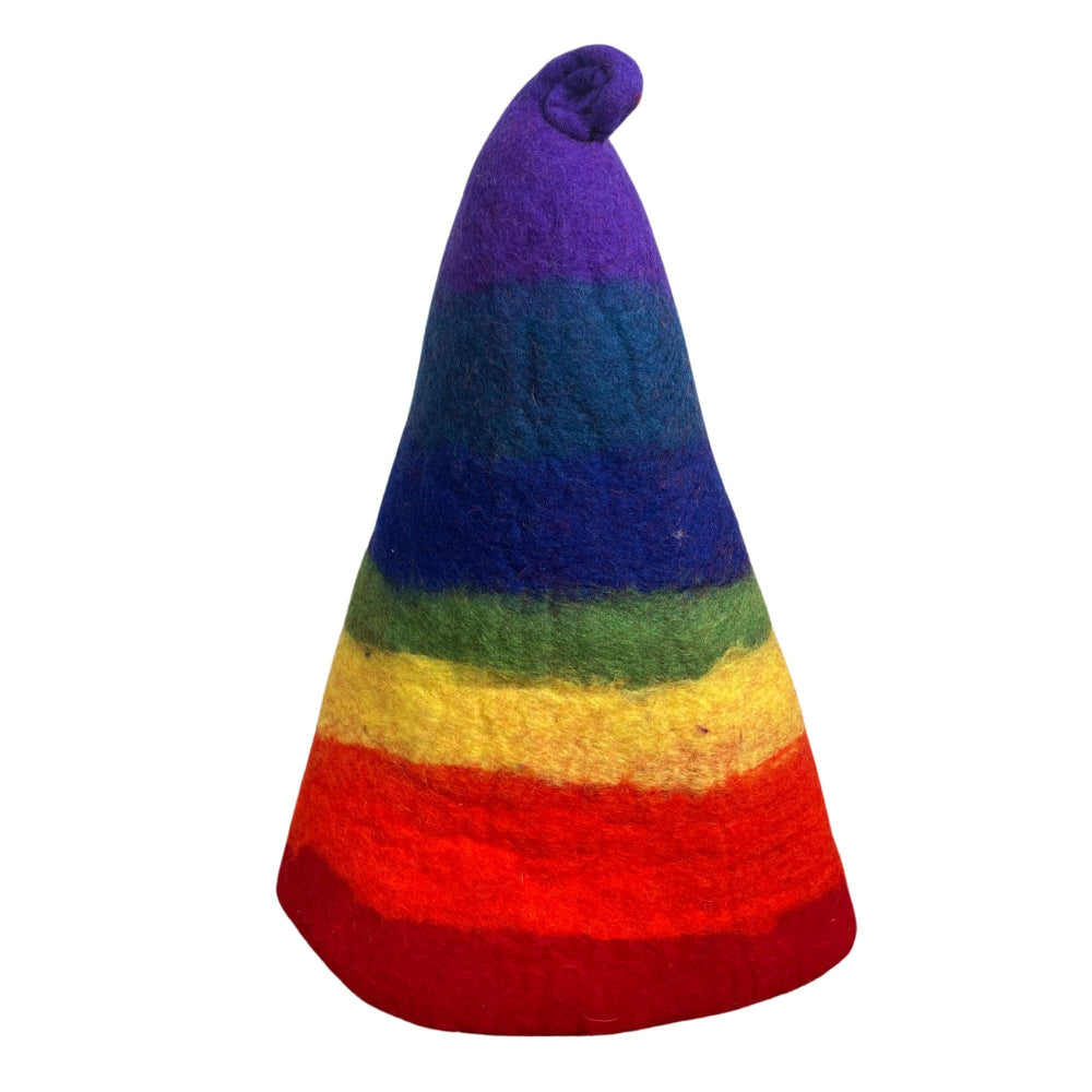 Rainbow Felted Sauna Wizard Hat