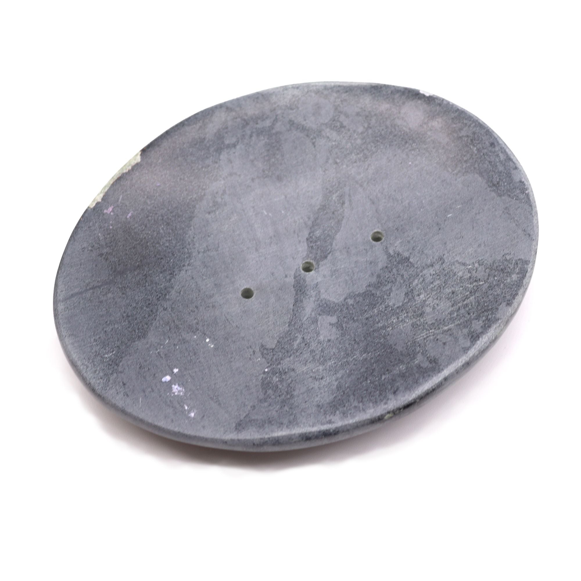 Classic Oval Grey Soapstone Soap Dish