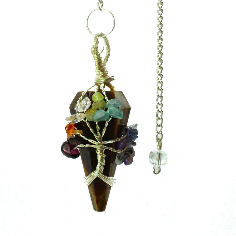 Seven Chakra Tigereye Magic Pendulum