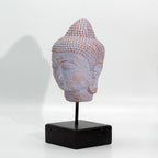 Blue Copper Stillness Buddha Head on Stand