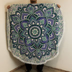 Teal & Blue Small Mandala Roundie Cotton Art