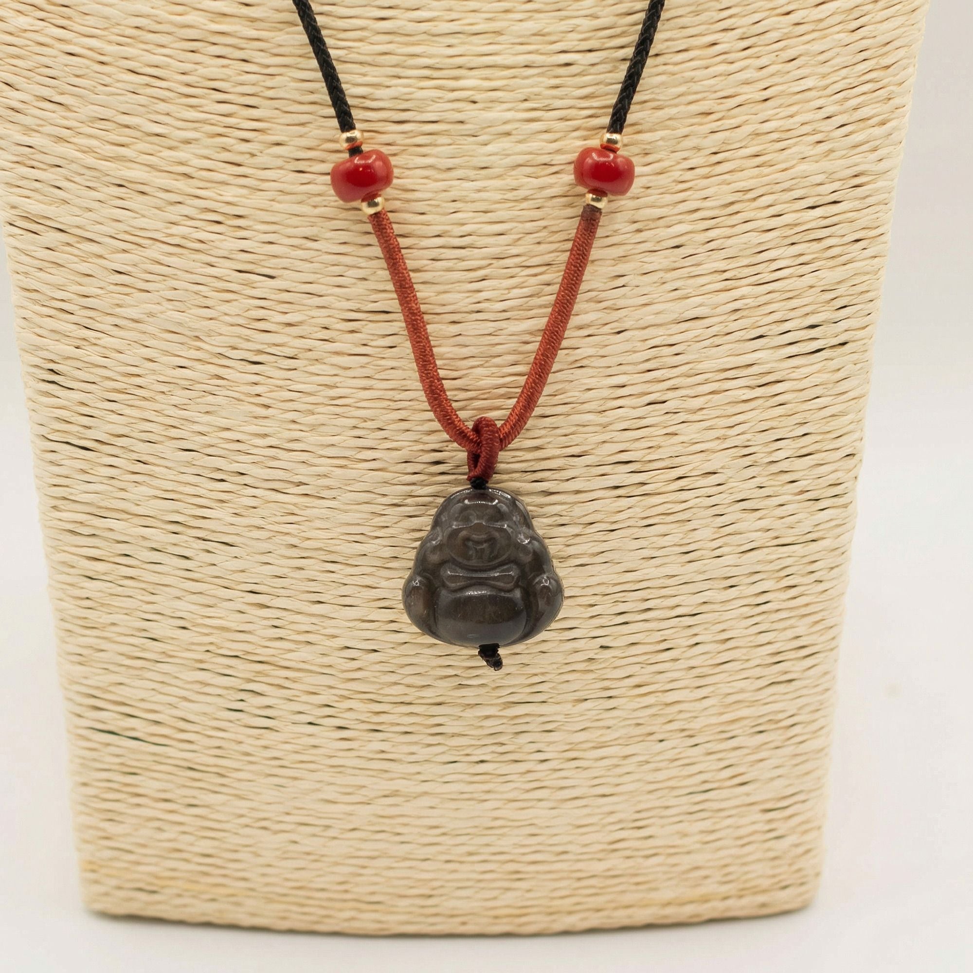 Sliver Obsidian Buddha Cool Gemstone Pendants