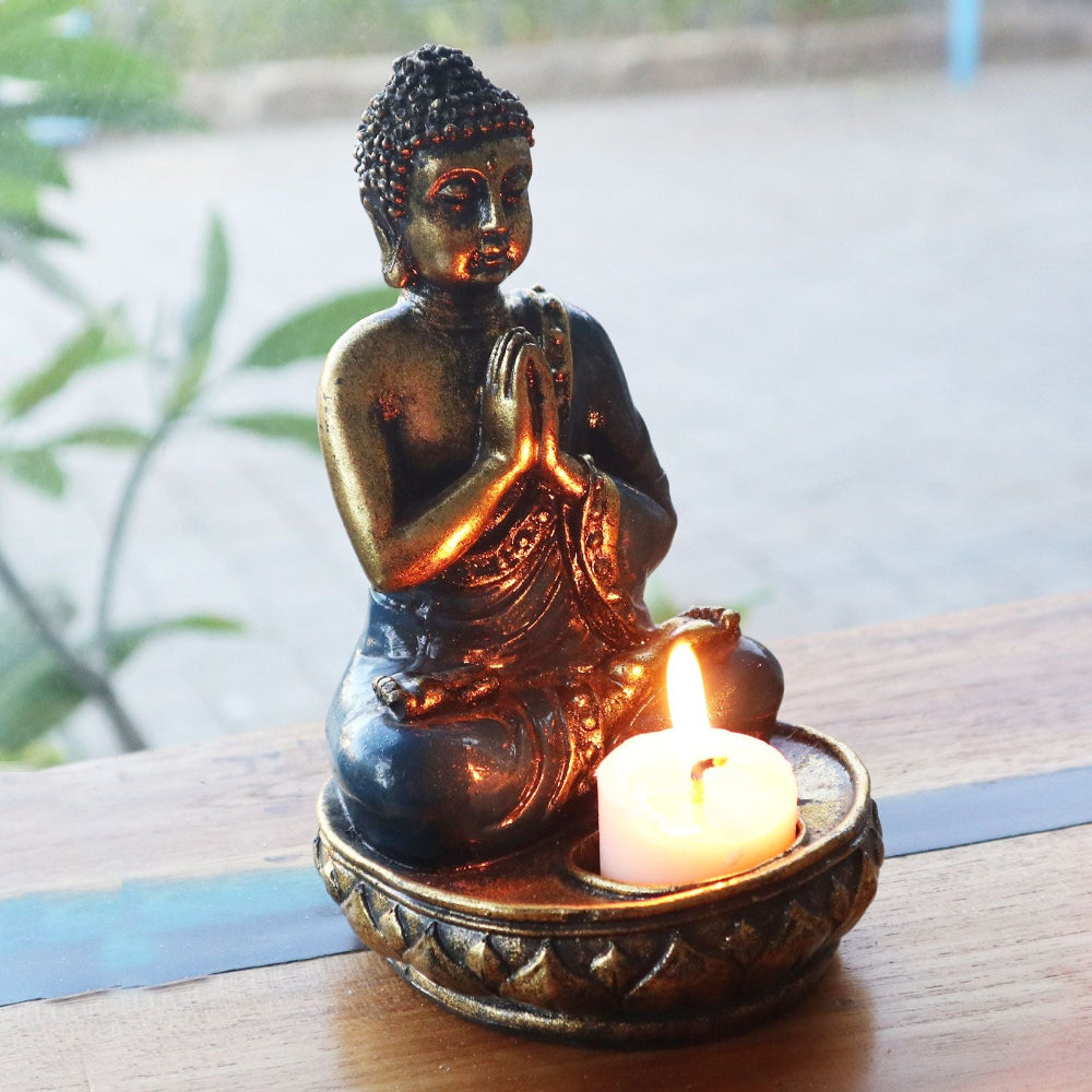 Buddha Red Candle Holder  Medium