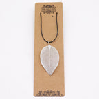 Silver  Bravery Leaf Necklace