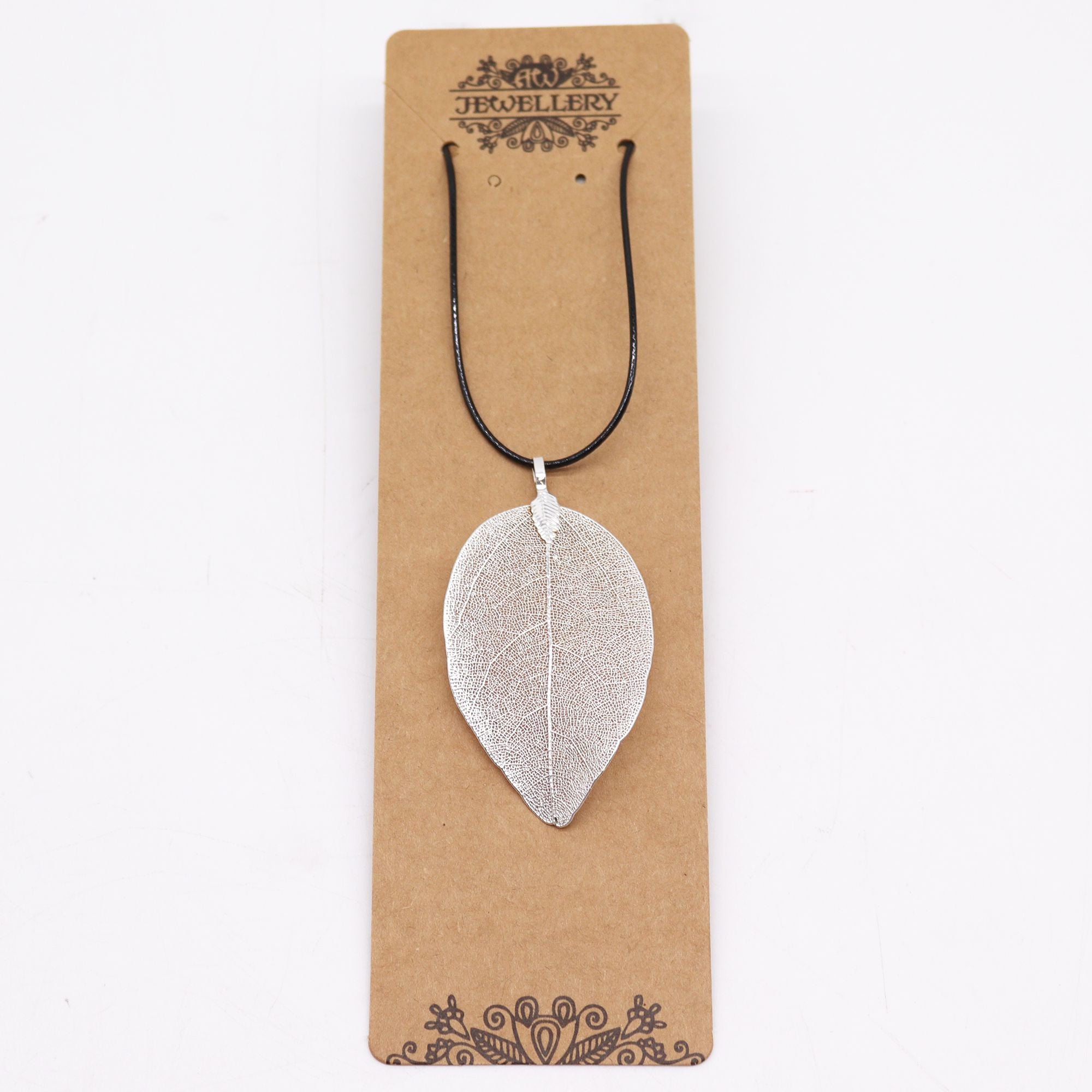 Silver  Bravery Leaf Necklace