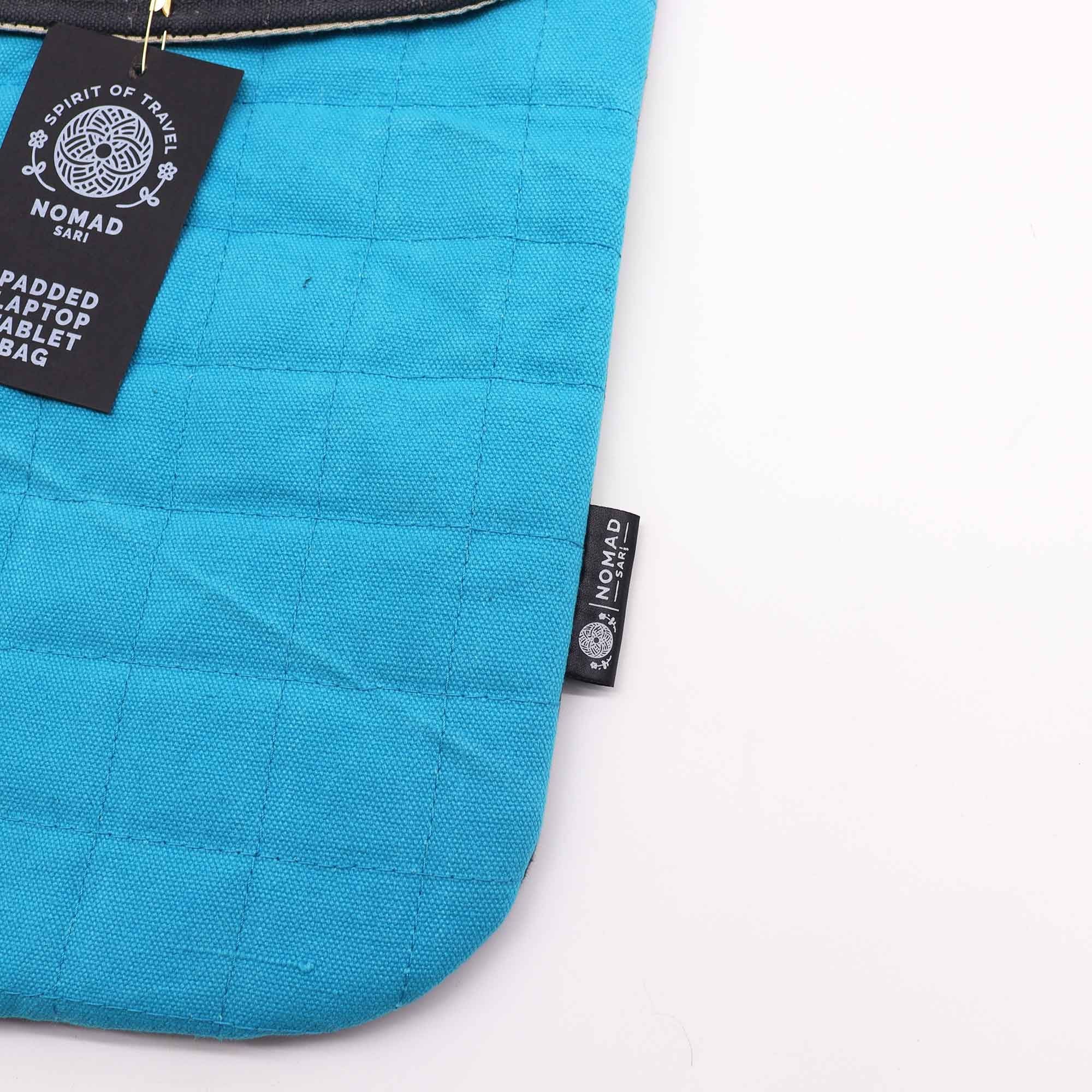 Terrific Turquoise  Stonewash Laptop Padded Pouch