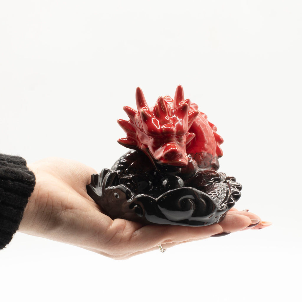 Small Red Dragon Backflow Incense Burner