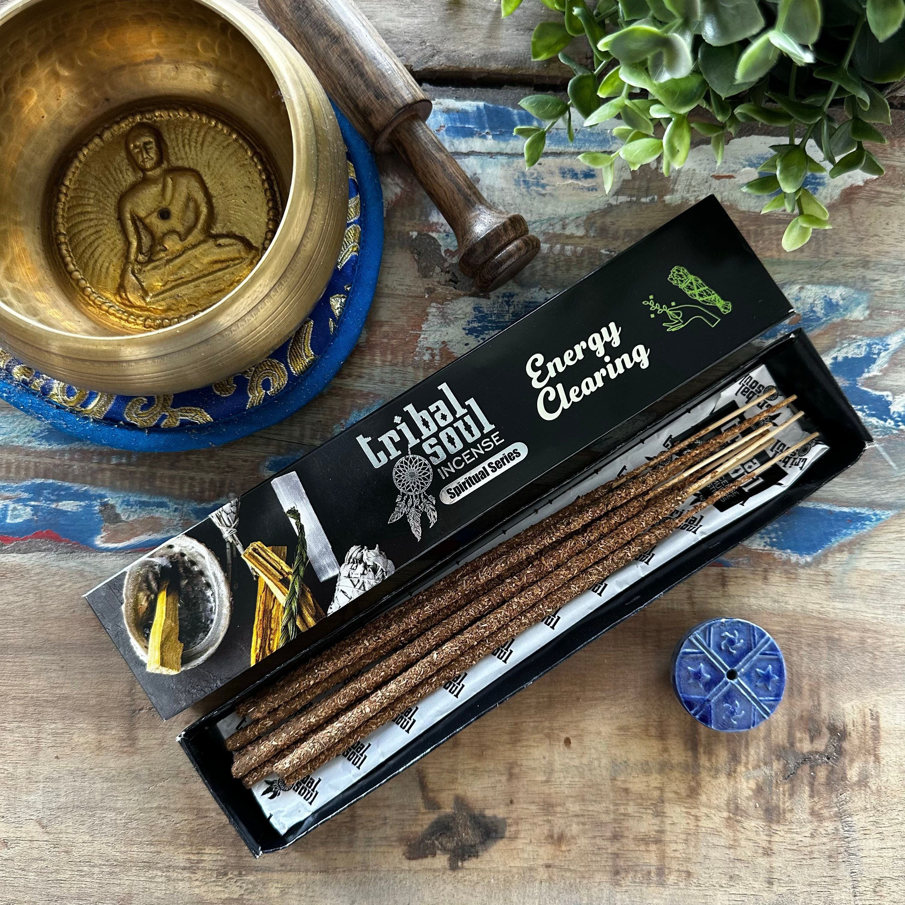 Tribal Soul Spiritual Incense Sticks and Ceramic Holder Energy Clearing