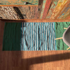 Blue/ Green Indian Cotton Rug