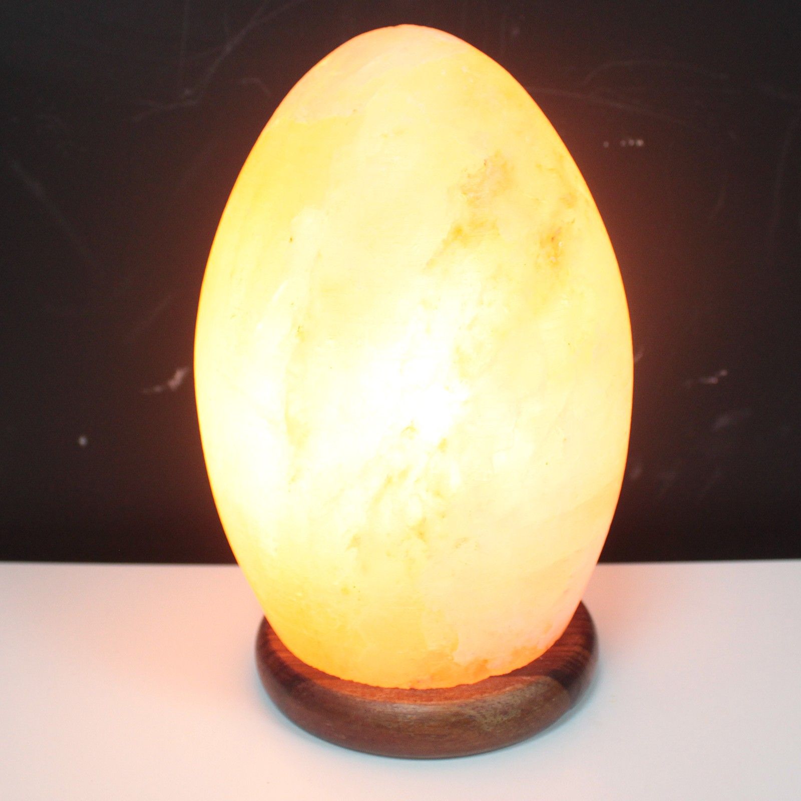 Salt Lamp Egg  Wooden Base