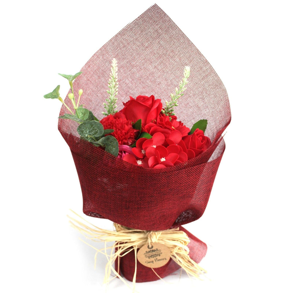 Red Soap Flower Standing Bouquet