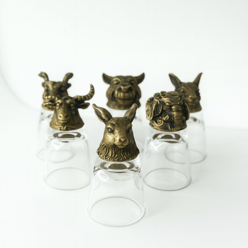 Mystical Creatures Antique Bronze Gift Set of 6 Shot Glasses (50ml)