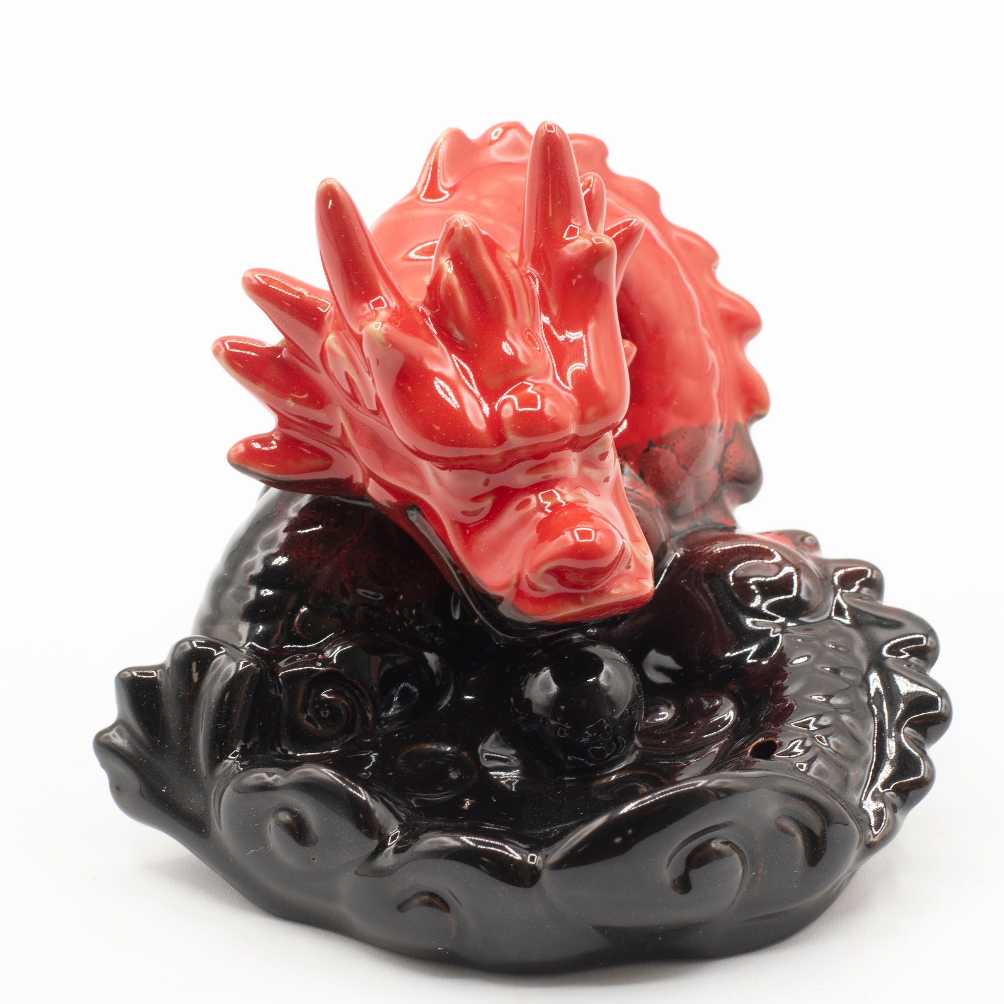 Small Red Dragon Backflow Incense Burner